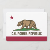 カリフォルニア州の旗をあしらった愛国的な招待状 招待状 (裏面)