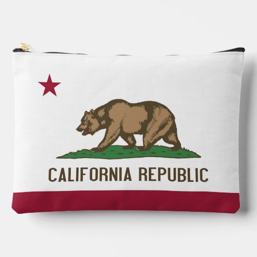 カリフォルニア州の旗をプリントしたバッグ アクセサリーポーチ (正面)