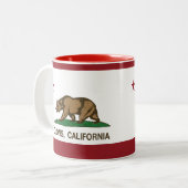カリフォルニア州の旗クロービス ツートーンマグカップ (正面左)