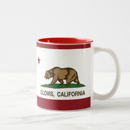 カリフォルニア州の旗クロービス ツートーンマグカップ (右)
