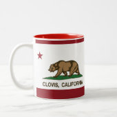 カリフォルニア州の旗クロービス ツートーンマグカップ (左)