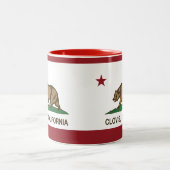 カリフォルニア州の旗クロービス ツートーンマグカップ (中央)