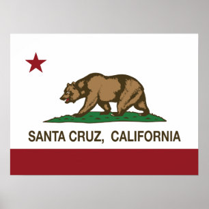 カリフォルニア州の旗サンタクルス ポスター