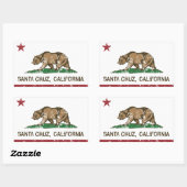カリフォルニア州の旗サンタクルス 長方形シール (シート)