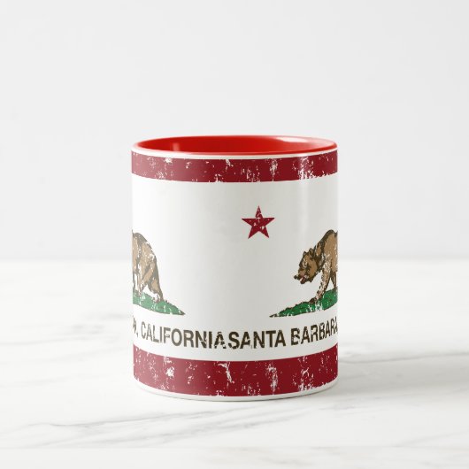 カリフォルニア州の旗サンタ・バーバラ ツートーンマグカップ (中央)