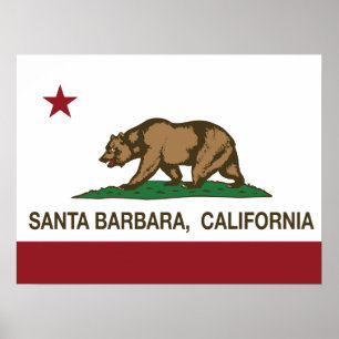 カリフォルニア州の旗サンタ・バーバラ ポスター