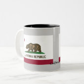 カリフォルニア州の旗 ツートーンマグカップ (正面左)