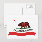 カリフォルニア州の旗 ポストカード (正面/裏面)