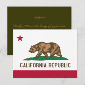 カリフォルニア州の旗 ポストカード (正面/裏面)