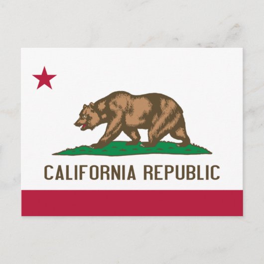 カリフォルニア州の旗 ポストカード (正面)