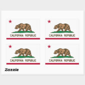 カリフォルニア州の旗 長方形シール (シート)