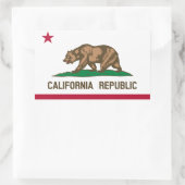 カリフォルニア州の旗 長方形シール (バッグ)