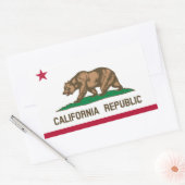 カリフォルニア州の旗 長方形シール (封筒)