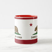 カリフォルニア州の旗Danville ツートーンマグカップ (中央)