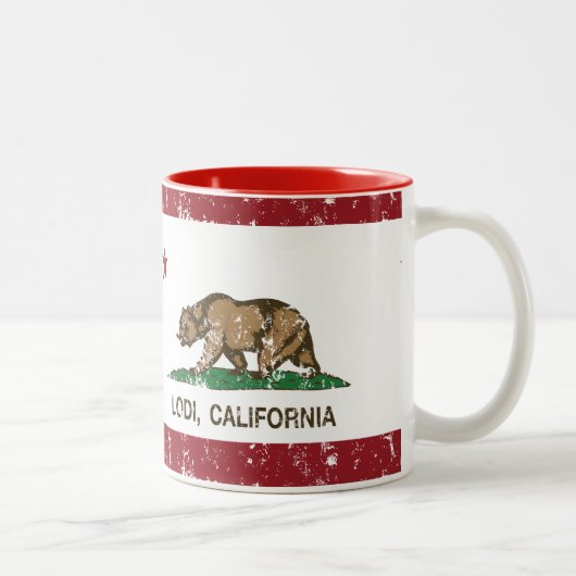 カリフォルニア州の旗Lodi ツートーンマグカップ (右)