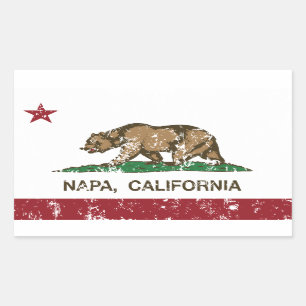 カリフォルニア州の旗Napa 長方形シール