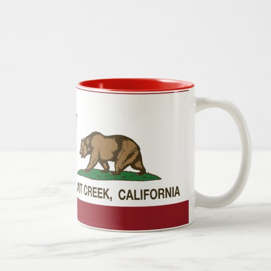 カリフォルニア州の旗Walnut Creek ツートーンマグカップ (右)