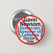 カリフォルニア州の民主党員ギャビン・ニューサム氏 編集 名前 缶バッジ (正面&裏面)