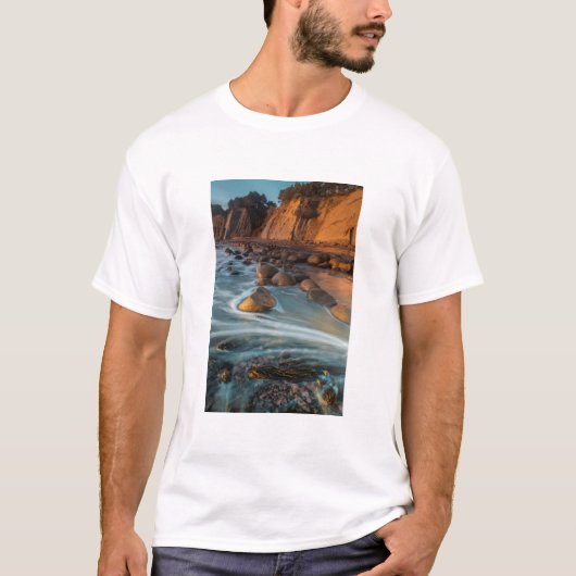 カリフォルニア州の海岸に沿った波 Tシャツ (正面)