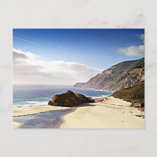 カリフォルニア州の海岸線、美しい景色の写真 ポストカード (正面)