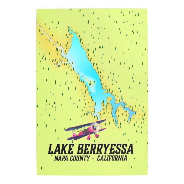 カリフォルニア州の湖ベリーセサナパカウンティ メタルプリント (正面)