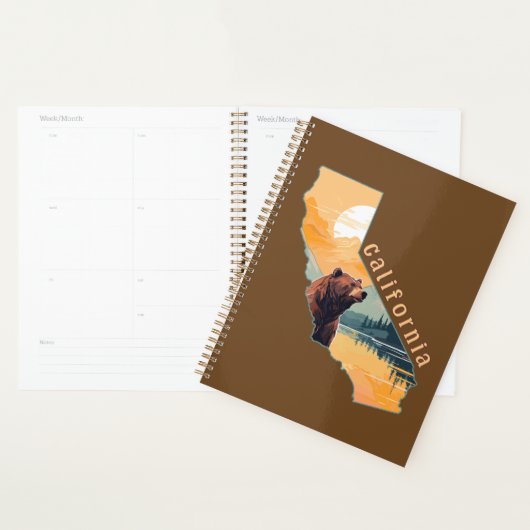 カリフォルニア州の熊の山 プランナー手帳 (ディスプレー)