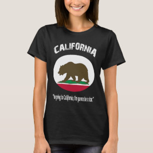 カリフォルニア州の熊旗 グリズリー カリフォルニア州 再 Tシャツ