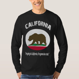 カリフォルニア州の熊旗 グリズリー カリフォルニア州 再 Tシャツ