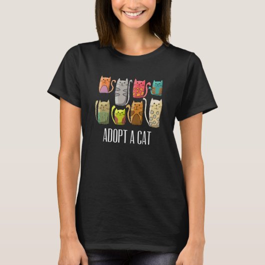 カリフォルニア州の猫レスキュー 保護猫の里親募集 Tシャツ (正面)