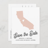 カリフォルニア州の目的地の結婚式 – 任意の色！ 案内ポストカード (正面/裏面)