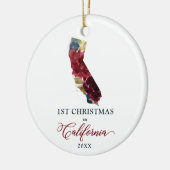 カリフォルニア州の移動の最初のパーソナライズされたクリスマス セラミックオーナメント (左)