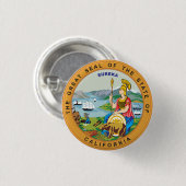 カリフォルニア州の素晴らしいシール 缶バッジ (正面&裏面)