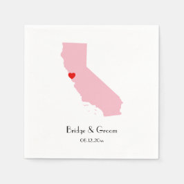 カリフォルニア州の結婚記念日ギフト オーダーメイド スタンダードカクテルナプキン