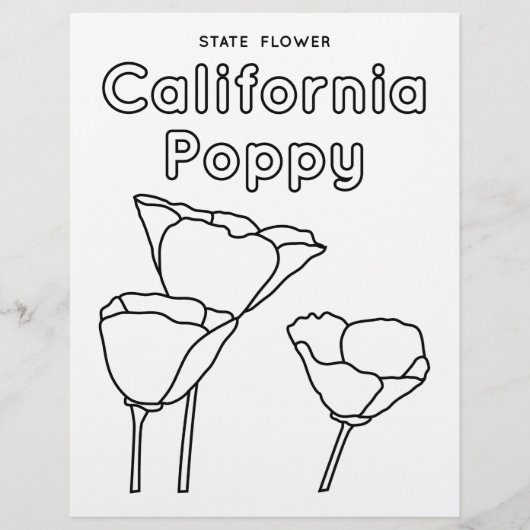カリフォルニア州の花ポピー チラシ (正面)