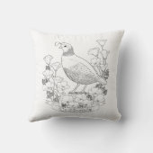 カリフォルニア州の鳥と花の着色ページ クッション (裏面)