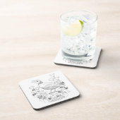 カリフォルニア州の鳥と花の着色ページ コースター (右側)