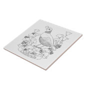 カリフォルニア州の鳥と花の着色ページ タイル (側面)