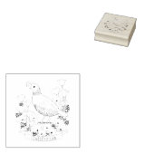 カリフォルニア州の鳥と花の着色ページ ラバースタンプ (押印)