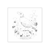 カリフォルニア州の鳥と花の着色ページ ラバースタンプ (インプリント)