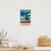 カリフォルニア州の鳥 - カリフォルニアウズラのヴィンテージ ポスター (キッチン)