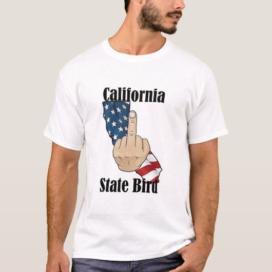 カリフォルニア州の鳥Tシャツ中指フラグ Tシャツ (正面)