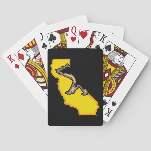 カリフォルニア州は黄色の黒遊色のカードを持つ トランプ (裏面)
