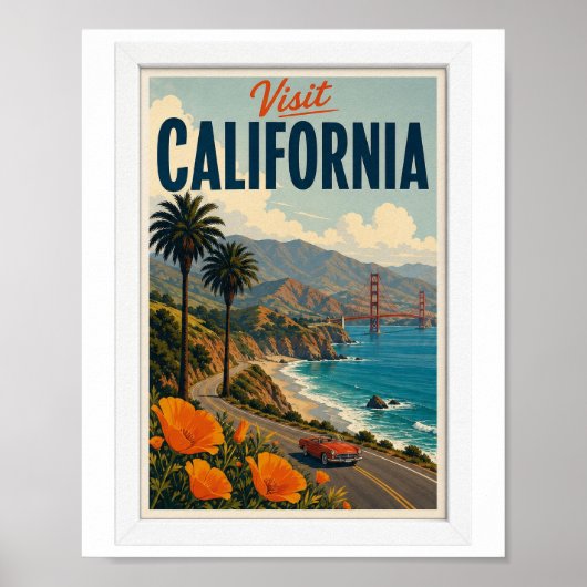 カリフォルニア州への旅行 ヴィンテージ ポスター (正面)