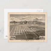 カリフォルニア州アズサの鳥瞰図(1887) ポストカード (正面/裏面)