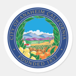 カリフォルニア州アナハイム市1857年シール設立 ラウンドシール