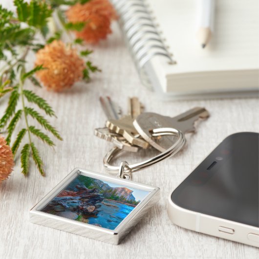 カリフォルニア州アメリカマーセド川の木の根 キーホルダー (側面)