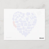 カリフォルニア州アメリカ州ハートモザイクブルーカリ ポストカード (裏面)