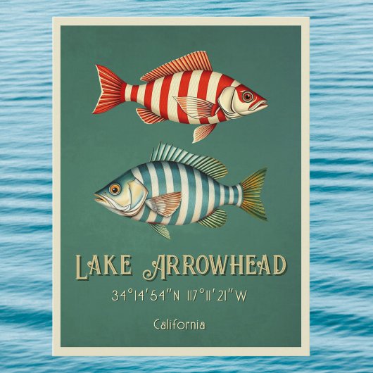 カリフォルニア州アローヘッド湖の魚 ポストカード