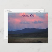 カリフォルニア州アンザの夕日 ポストカード (正面/裏面)