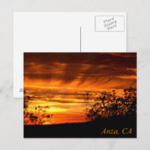 カリフォルニア州アンザの夕日 ポストカード (正面/裏面)